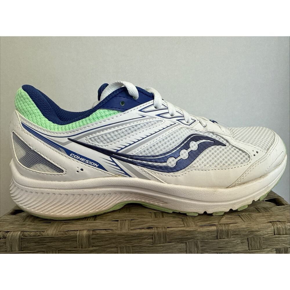 Saucony Sneakers‎ Womens Cohesion White Blue 8.5 Running Shoe S10628-7 Lace Up